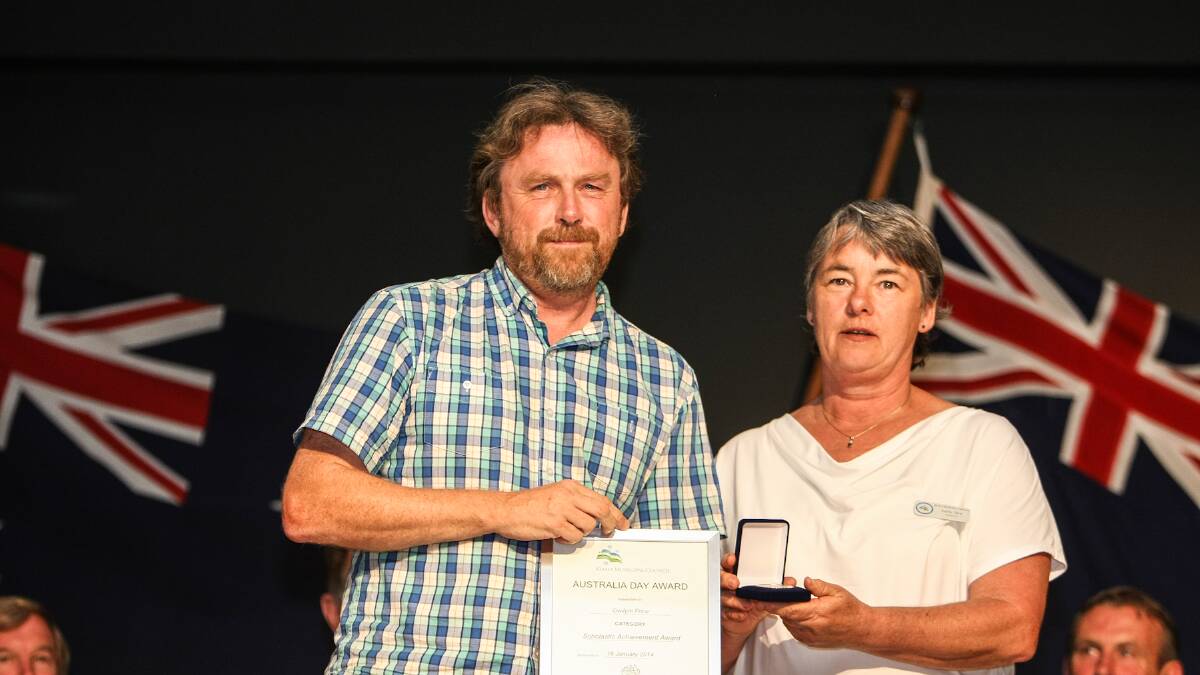 William Price's father accepted the Scholastic Achievement Award from Councillor Kathy Rice.