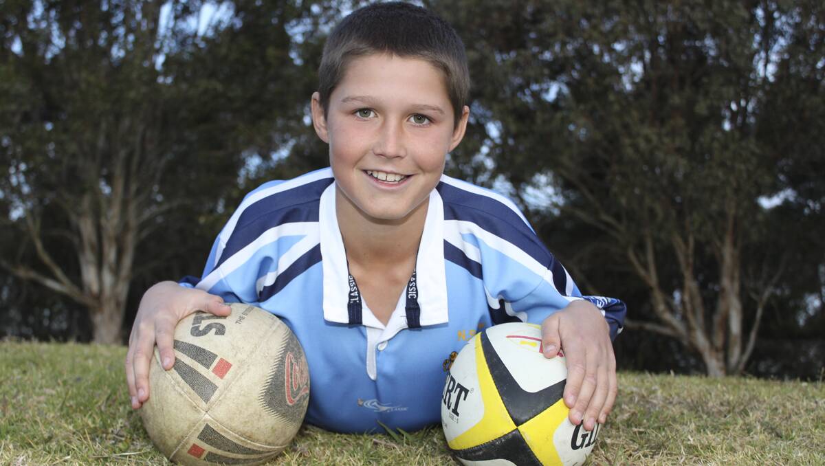 Albion Park Primary School’s Dylan Lucas has capped a superb year with selection in both the NSW PSSA rugby league and rugby union teams. Picture: DAVID HALL