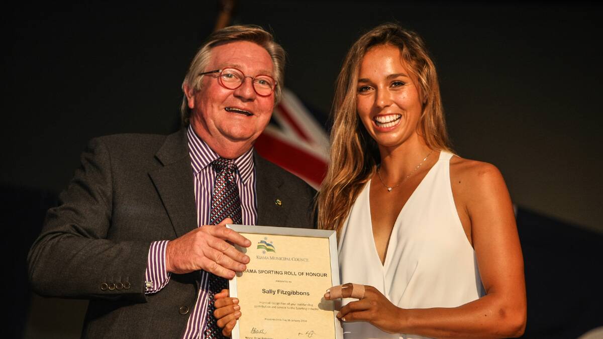 Councillor Neil Reilly welcomed Sally Fitzgibbons to the Sports Honour Roll.