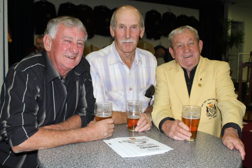 Long-time South Coast League supporters Mick Tierney, Ron Smith and Brian Filmer. Picture: DAVID HALL