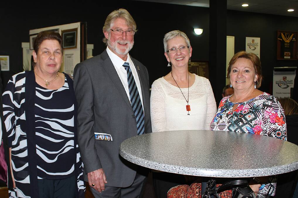 Junior league life member Debbie Crouch with South Coast junior league president Derek Graff, his wife Dawn and sponsor Julie Hall. Picture: DAVID HALL