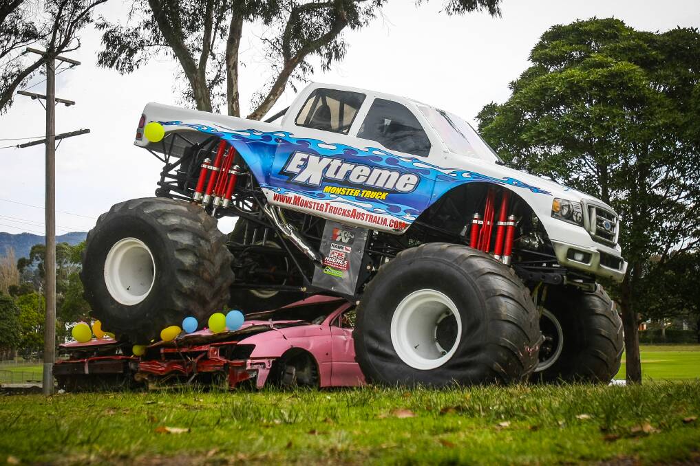 Some of the action spectators can expect when the Monster Trucks come to town at Albion Park Showground on Saturday afternoon. Pictures: DYLAN ROBINSON