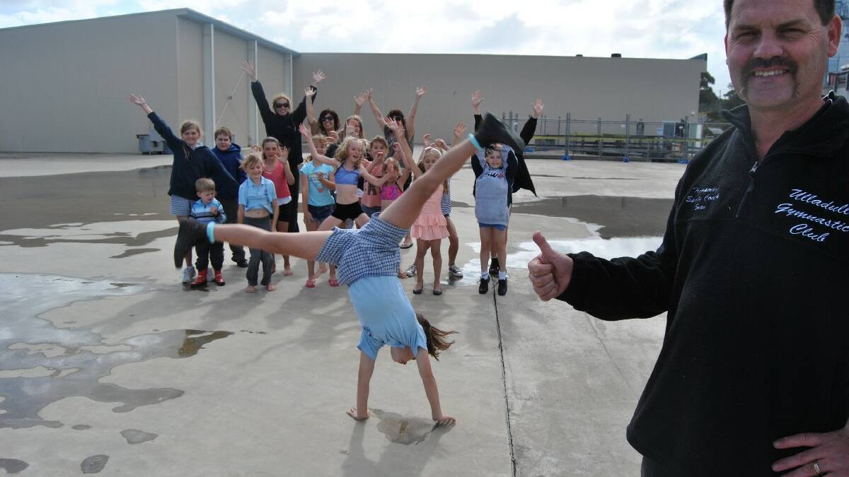 ULLADULLA: Ulladulla gymnastics coach Sean Hendry, gymnast Ella Conlon and club members are pleased to see the wheels turning on the next stage of the Dunn Lewis Centre which will include space for the establishment of a new gymnastics complex.