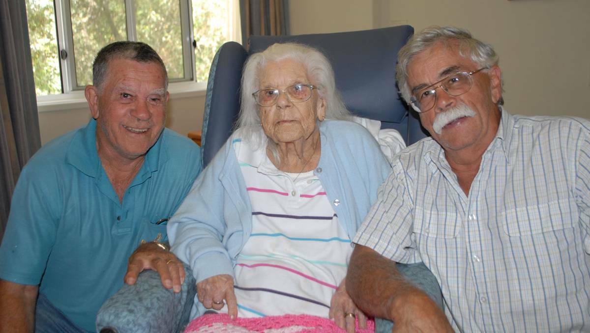 A part of Shoalhaven history has come to an end with the passing of the region's oldest Aboriginal elder Stella Wright, aged 100. She is pictured with two of her sons Terry (left) and Trevor.