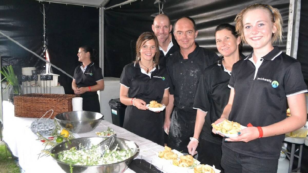 NAROOMA: What an epic weekend at the Narooma Blues Festival for Chef Michael Stokes and his crew from Michaels at Dalmeny, who were flat out   all weekend serving 140 litres of seafood chowder, 200kg of squid and 40 legs of lamb and by Sunday they were absolutely exhausted.   