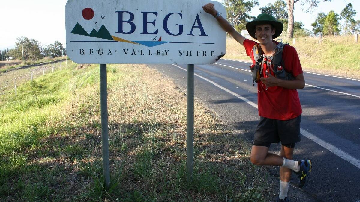 BEGA: Alex Cooke, 18, arrives in Bega during his 1060km "hypermarathon" from Melbourne to Sydney raising money for beyondblue.
