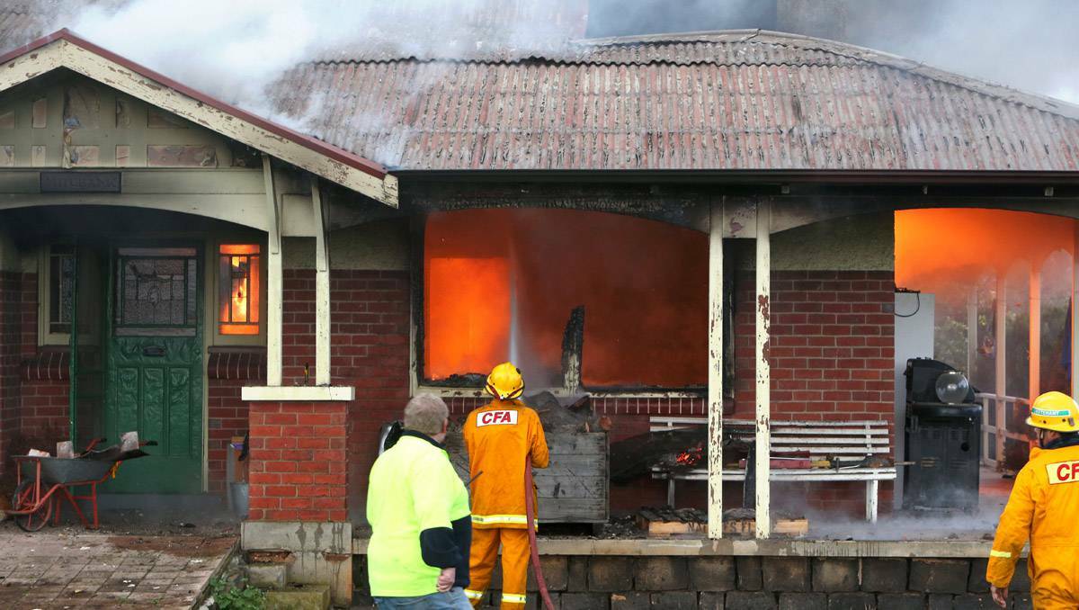  Country Fire Authority crews were called to a house fire at Axedale. Picture: Peter Weaving
