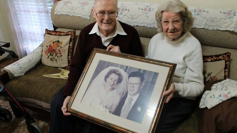 BEGA: Irene and Lindsay Newton reflect on their wedding day. The couple celebrated their 60th wedding anniversary on Thursday.