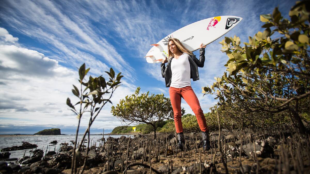 Our very own surfing sensation Sally Fitzgibbons at Minnamurra. Picture: DYLAN ROBINSON