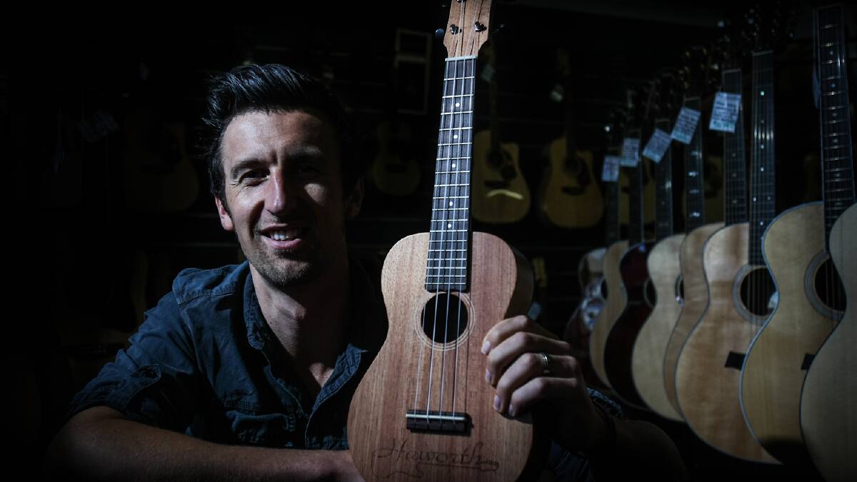 Glenn Haworth made a world record by playing the ukulele for 24 hours straight. Picture: DYLAN ROBINSON