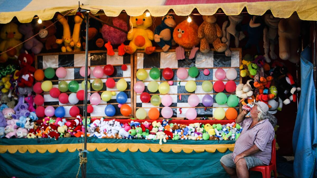 A carny takes a break during Kiama Show. Picture: DYLAN ROBINSON