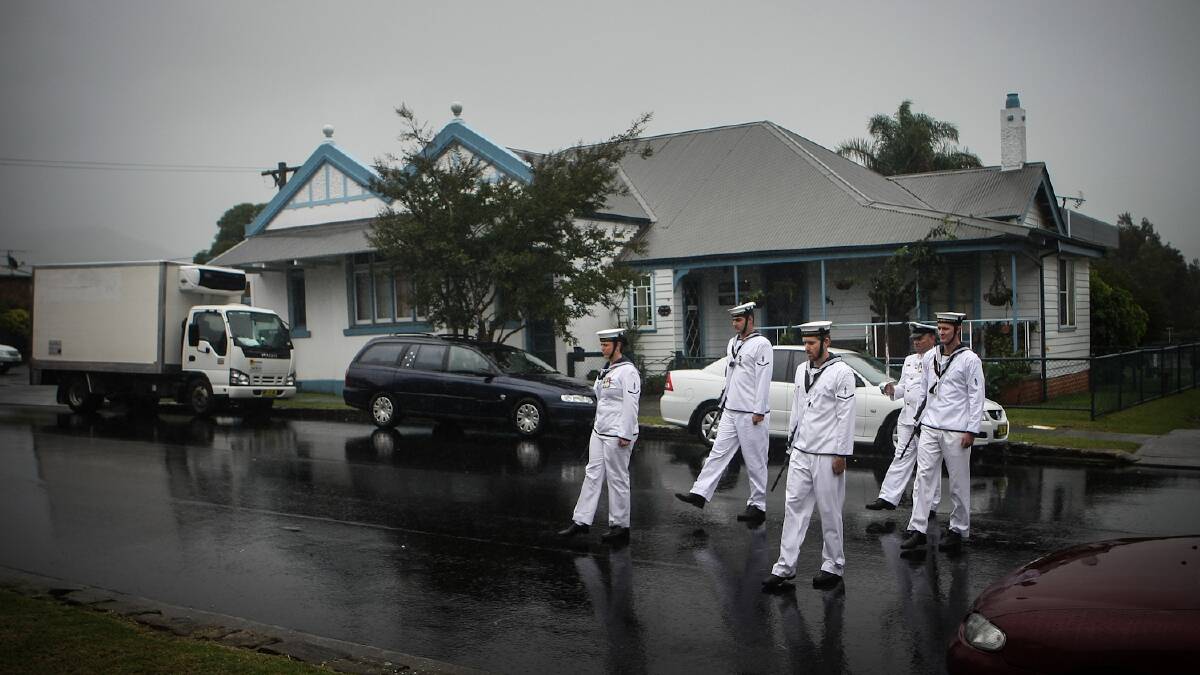 A wet ANZAC service in Jamberoo. Picture: DYLAN ROBINSON