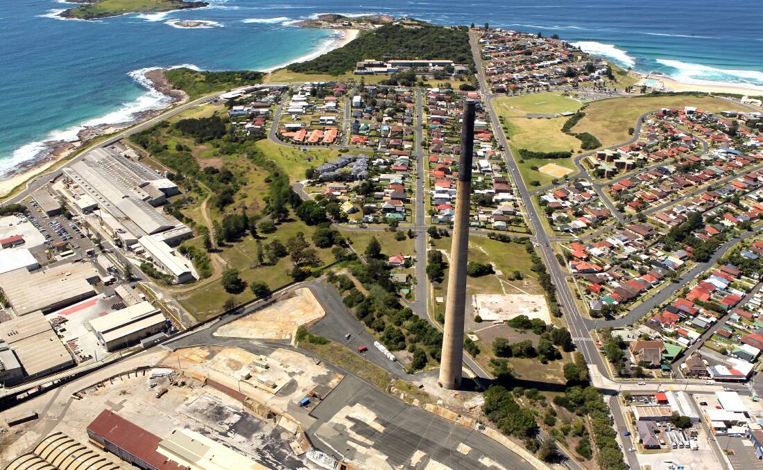 Landmark occasion: The Port Kembla stack will be demolished on Thursday, February 20. : KIRK GILMOUR