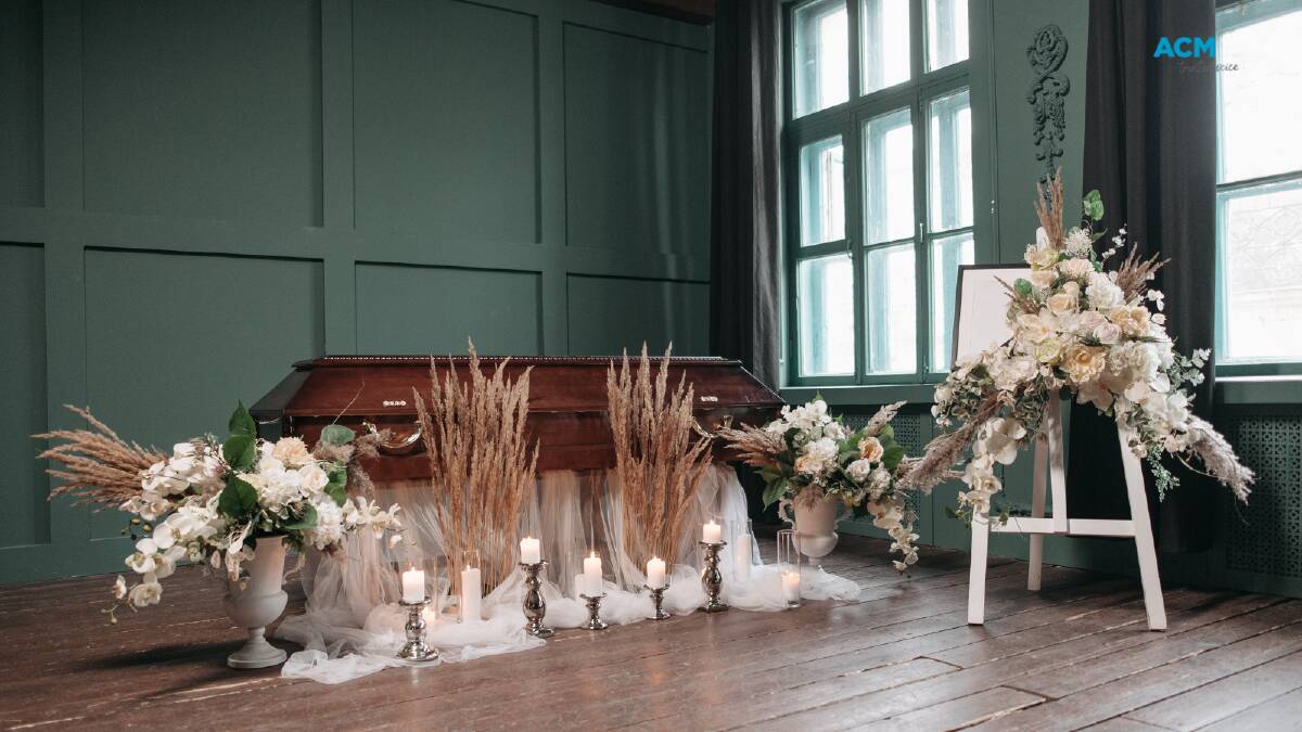Floral displays at a funeral. Picture via Canva