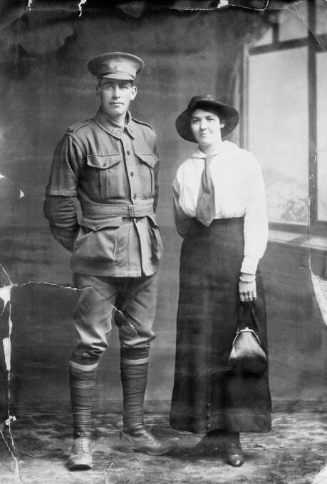 DREAMS UNFULFILLED: Private Alexander Buckley with his fiancé before he left for the Western Front. He was killed in action near Péronne on September 1, 1918, and awarded the Victoria Cross. Picture: AWM P01421.001