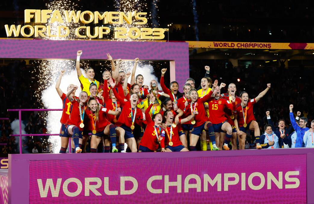 August 20. Spainish players celebrate their win in the 2023 Women's World Cup over England. 