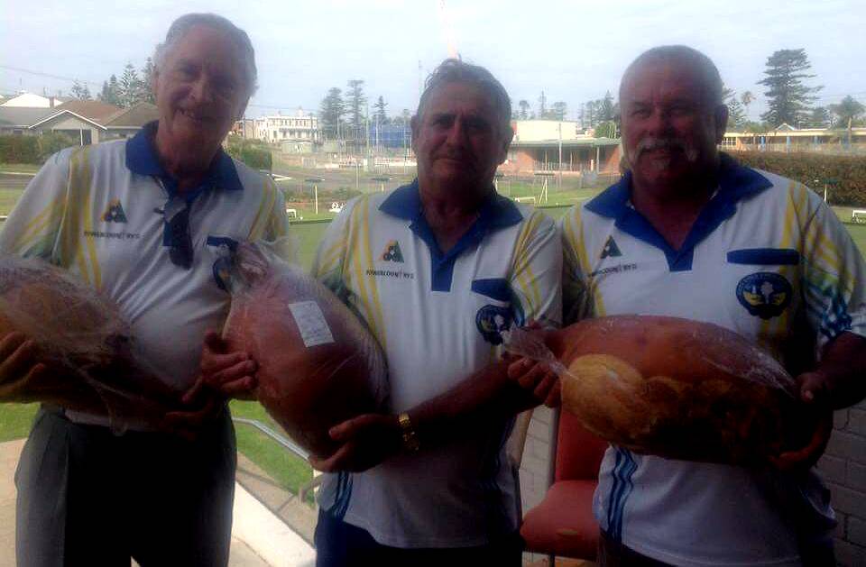 HAMMING IT UP: The 2017 Pig Day winners John Byrne, Doug Downton and Glen Rowles.