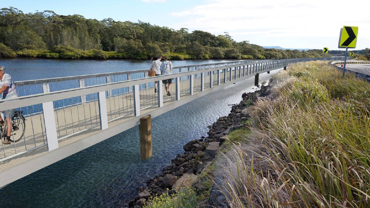 Artist's impression of the proposed Minnamurra Boardwalk and Cycleway.