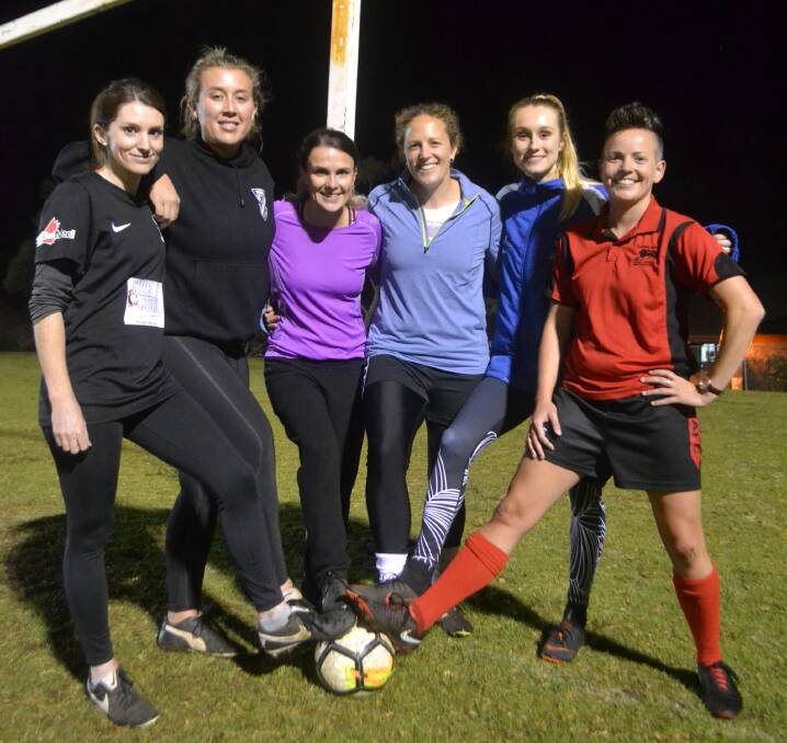 Kiama Quarriers Div 3 trained for the final time this season on Tuesday night. Pictured (from left) is Claire, Hayleigh, Riss, Emma-Kate, Nicole and Bec.