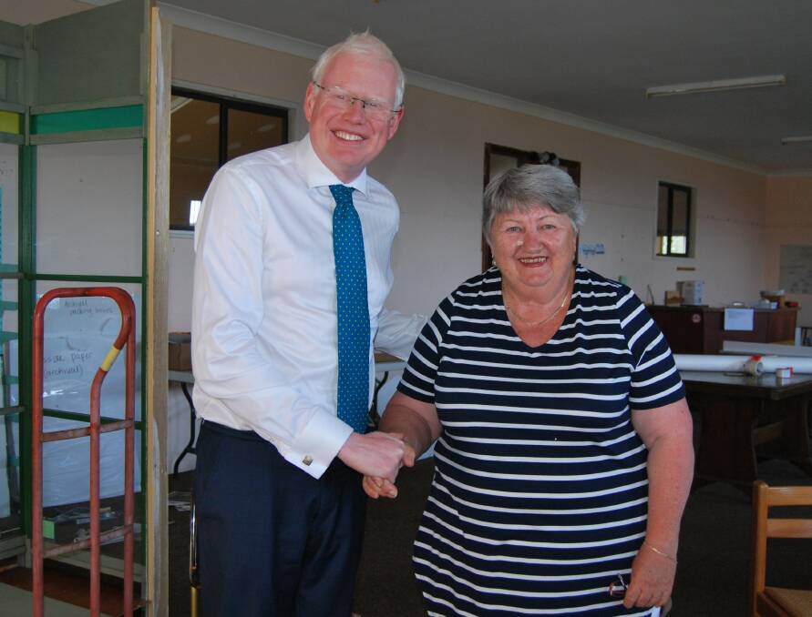 Kiama MP Gareth Ward and Helen McDermott, president of the Gerringong and District Historical Society.