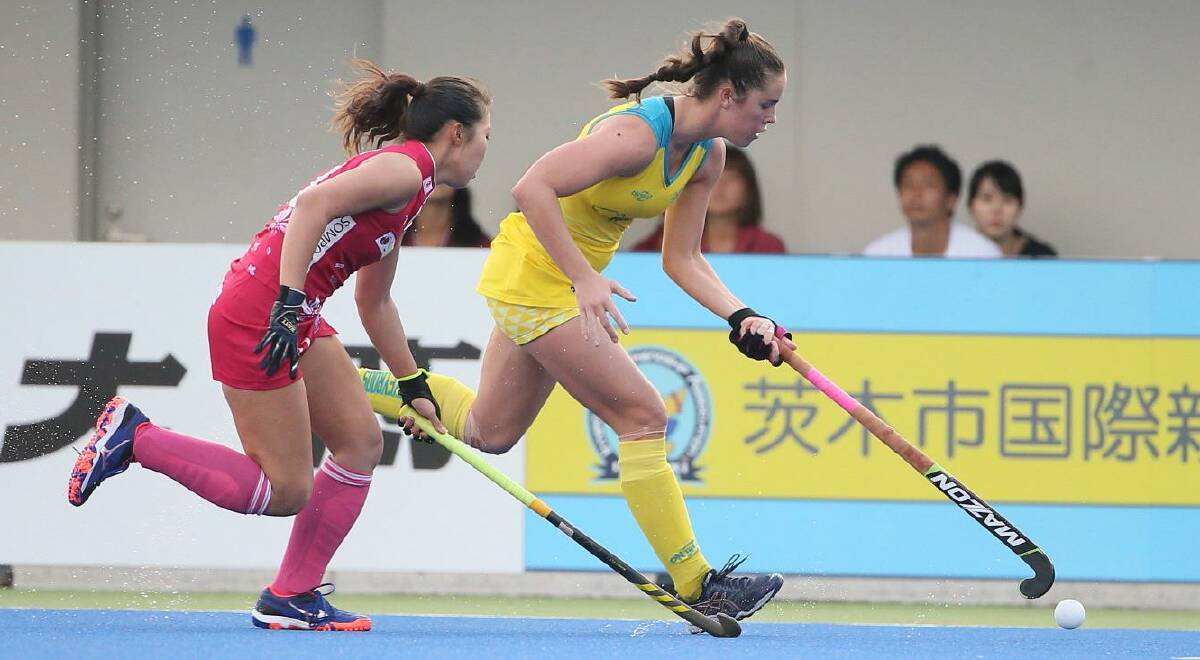 Hockeyroos' Grace Stewart in action against Japan at the recent Four Nations. Photo: HOCKEY AUSTRALIA
