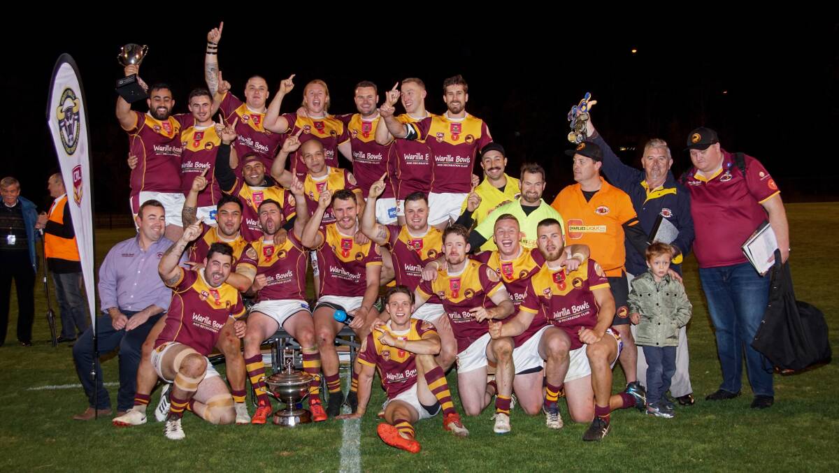 The Shellharbour Sharks celebrate their first grade grand final win on Sunday. Photo: SPORTS FOCUS PHOTOGRAPHY