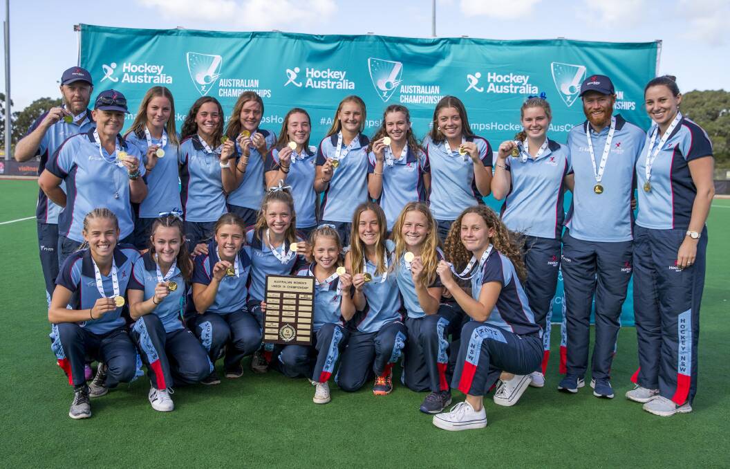 STATE PRIDE: Gerringong's Mackenzie Ford (back row, seventh from left) and her victorious New South Wales under 15s side. Photo: CLICK INFOCUS