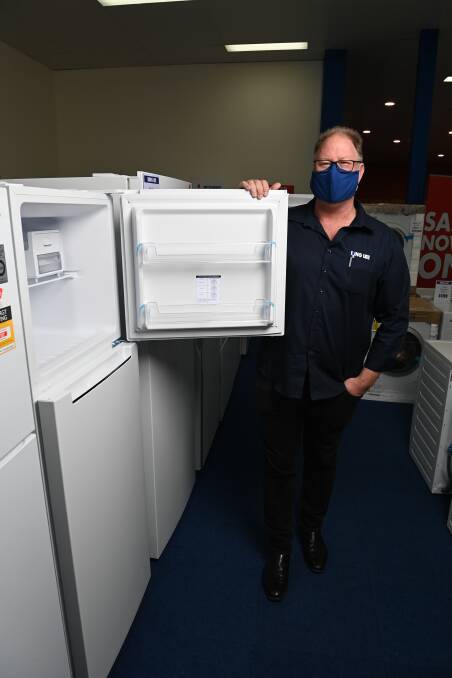 BIG CHILL: Bing Lee business development manager Anthony Cowan says freezer inquiries are up as regional Victoria starts a second lockdown. Picture: MARK JESSER