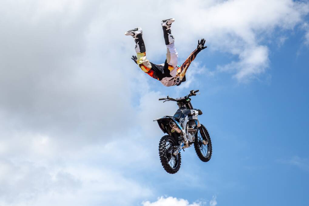 Plenty of air: The Freestyle Kings FMX three-man stunt team will be action, wowing the crowds with their unbelievable, high flying stunts.