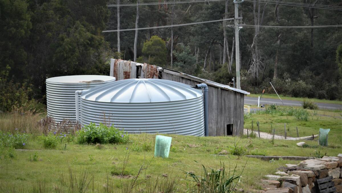 A rainwater tank installed by TasWater at Pioneer. 
