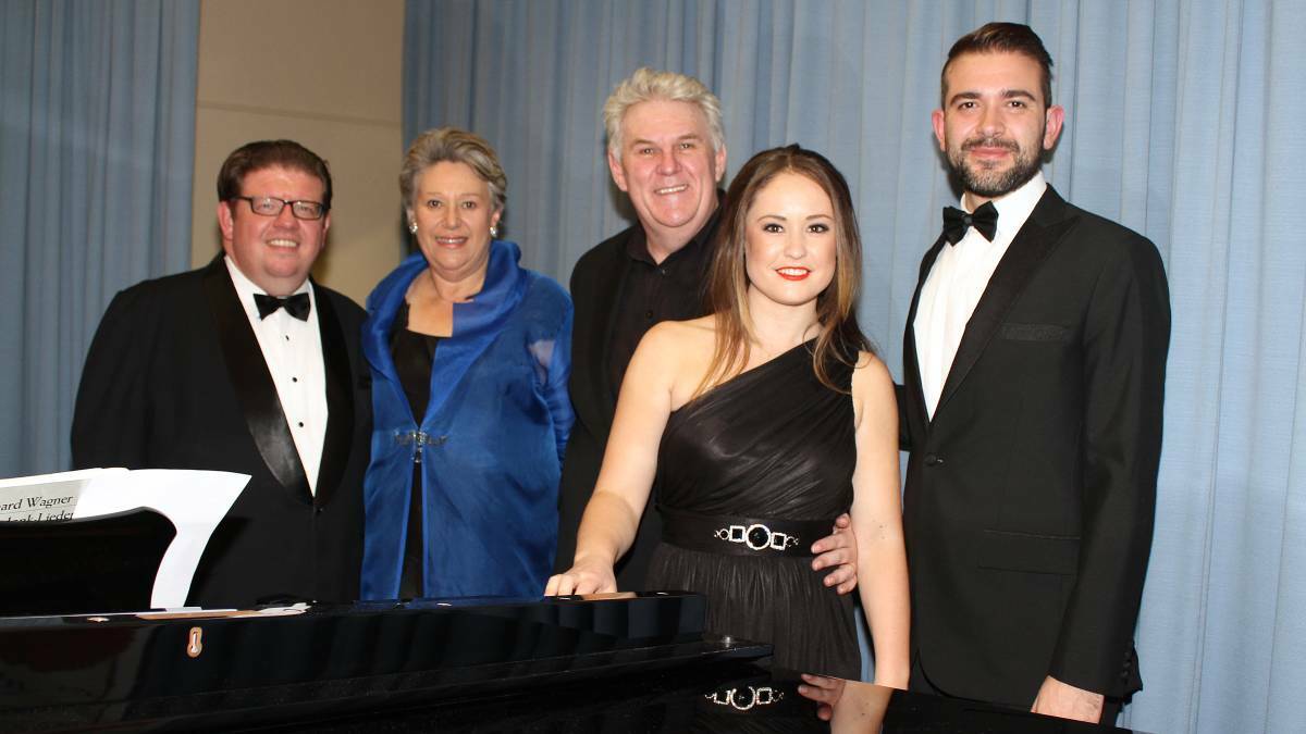 Maestro Glenn Amer, Bernadette Cullen, Glenn Winslade, Jane McIntosh and Javier Vilarino at the 2013 Jamberoo CWA Opera in the Valley concert. Picture: David Hall