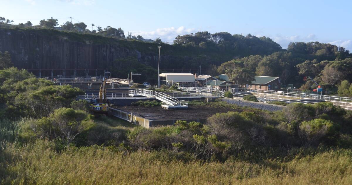 Sydney Water sewage treatment works on the headland at Bombo on Thursday.
