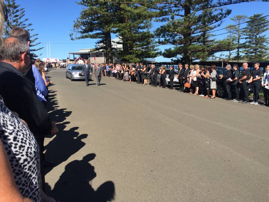 Guard of honour after the funeral service in Kiama on Wednesday. Picture: Rebecca Fist