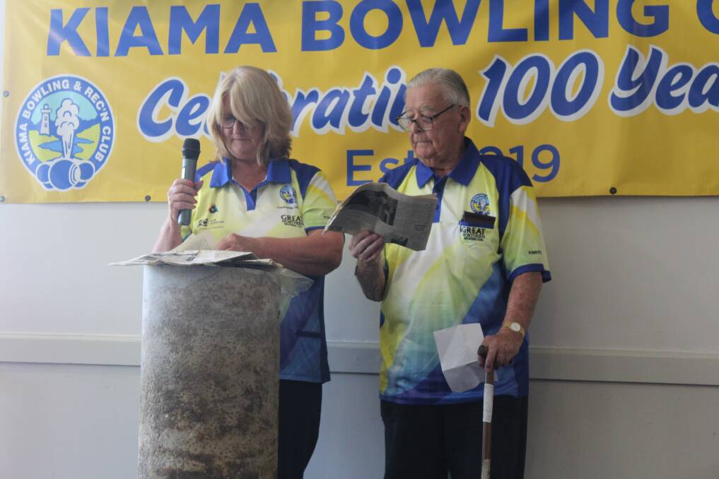 TOP DAY: Bronwyn Campbell with Kiama Bowling Club life member Trevor Jones on Sunday. Picture: Contributed