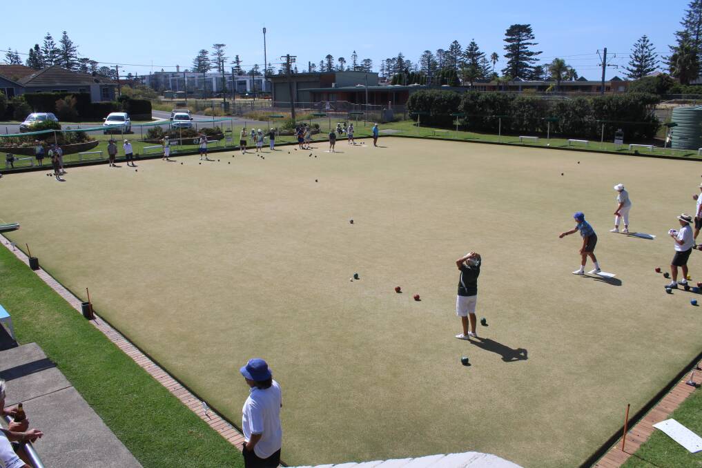 Bowlers take to the green in Kiama on Sunday. Picture: Contributed
