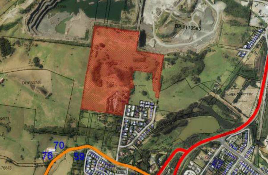 The landowner was hoping to develop six hectares of the 20-hectare block (in red).