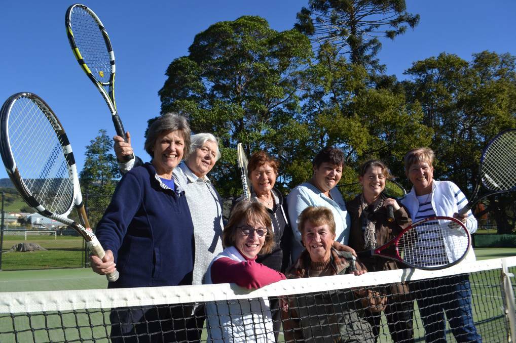 Jamberoo tennis players (back) Robin Lawson, May Godson, Dianne Nolan, Diane White, Frances Kahler, Ann Vaughan, and (front) club secretary Bev Corfield and competition secretary Hazel Lewis. Picture: Rebecca Fist