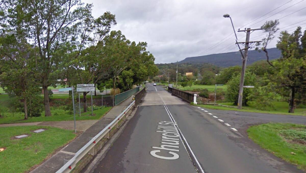 The bridge over Hyams Creek in Jamberoo. A second footbridge is to be put in on the right-hand side of the road. Picture: Google Maps