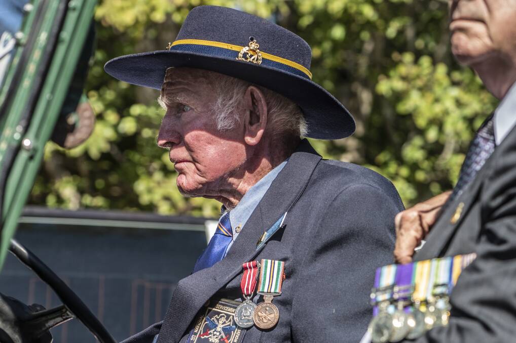 LEST WE FORGET: Max Brennan who has served the country joins the Anzac Day march in Jamberoo on Saturday. Picture: Linda Faiers