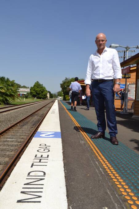 CONCERNED: Labor Candidate for Kiama Andy Higgins at Berry Railway Station on Thursday. Picture: Rebecca Fist