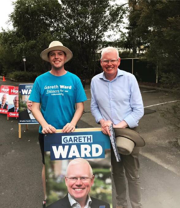 Gareth Ward and his good friend Paul Ell campaigning on election day.