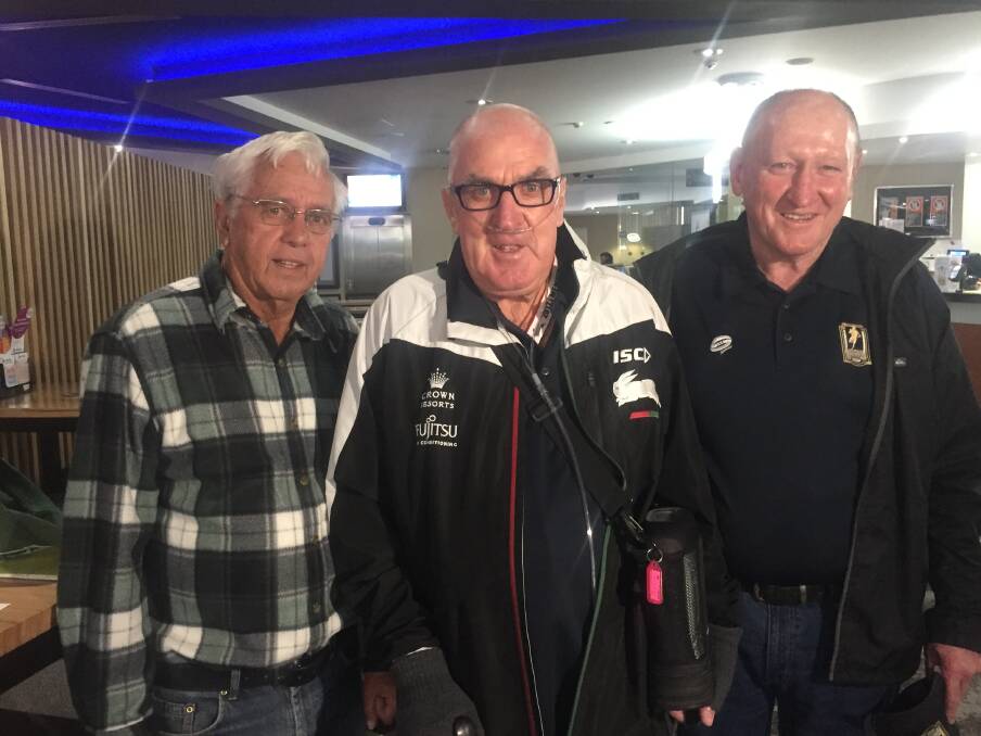 Men of League Illawarra branch president Peter Fitzgerald, Woonona’s Bill 'Brooksey' Robertson and Kiama's Glenn Moran at the Kiama Leagues Club.