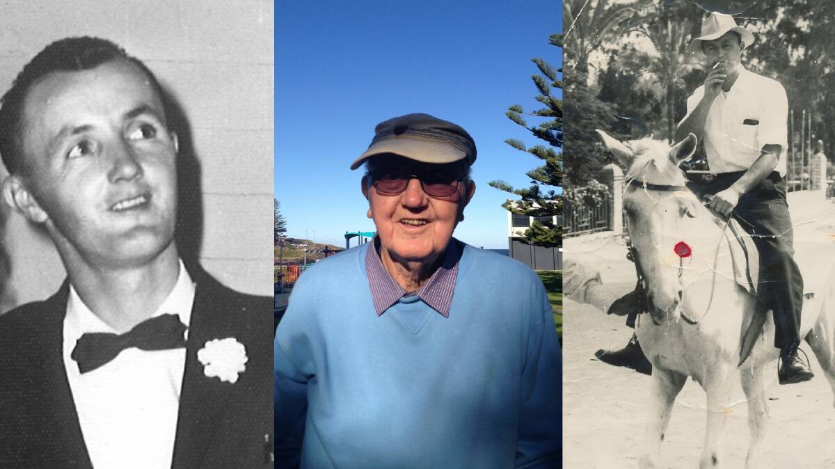 A LIFE WELL-LIVED: Jock in his early years, dressed to attend a dance. Jock in his later years, and Jock while working on a cattle station. Pictures: Contributed