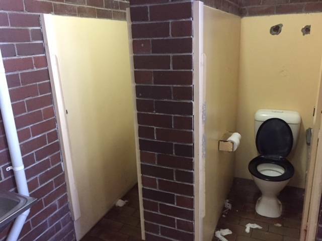 Surf Beach toilet cubicles after a vandalism incident in December.