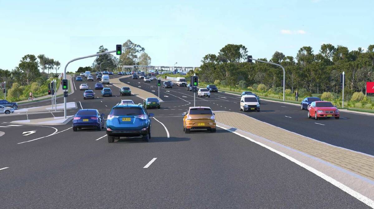 A 3D version of the latest concept design for the new Nowra Bridge across the Shoalhaven River and surrounding intersections. This is Bolong Road.