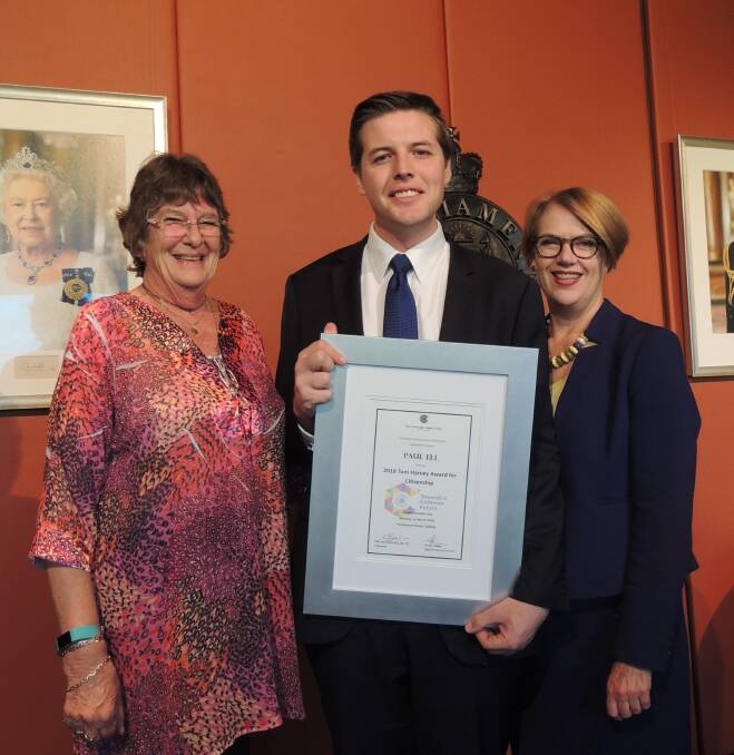  Tom Harvey Award for Citizenship award winner Paul Ell with National Councillor Hunter/Central Coast, Anne-Louise O’Connor (left) and National Manager VIEW Maryanne Maher.