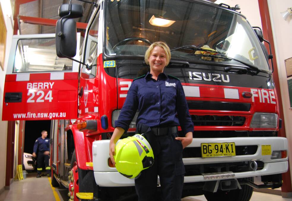 READY TO GO: Emmy King has created history as the first NSW Fire and Rescue Berry Brigade female member. Photo: Hayley Warden