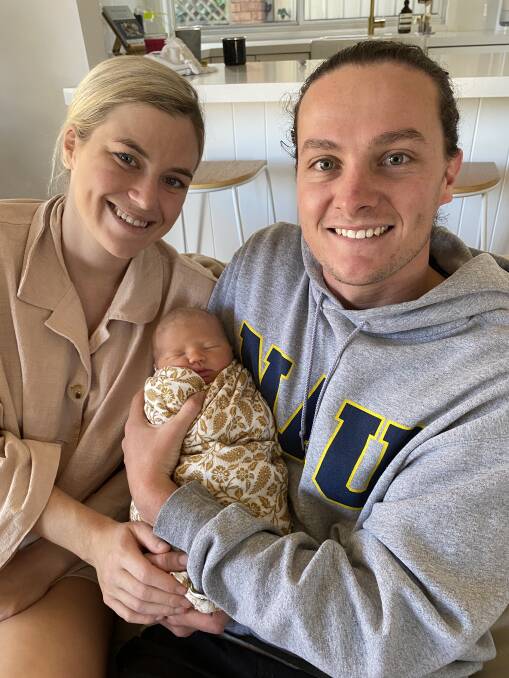 NEW ARRIVAL: Joshua Watson and Lauren O'Neil with their new daughter Lakey Valentine.