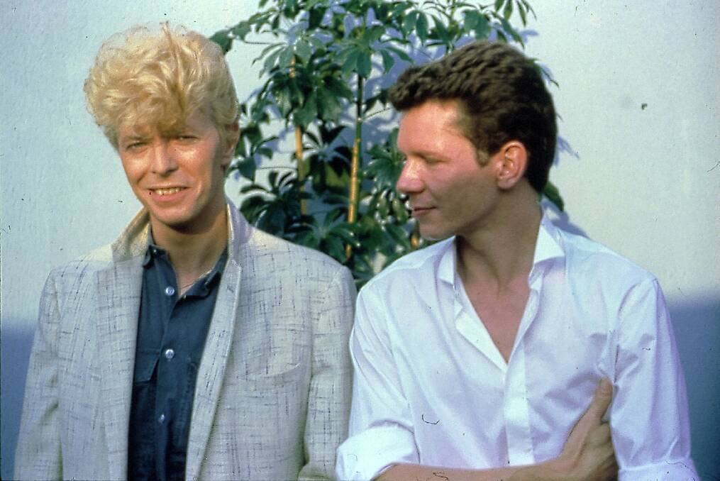 David Bowie with Iva Davies on tour in 1983. Still on Davies' bucket list to play with is English group Radiohead. Picture: Supplied