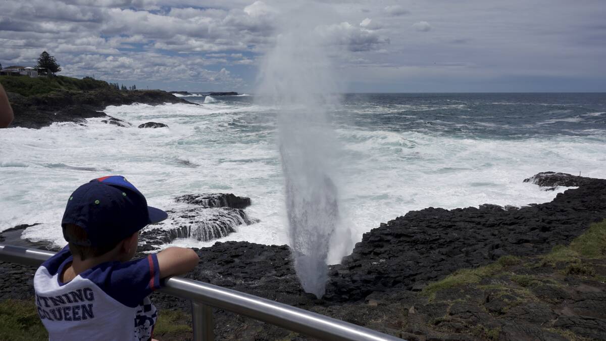LITTLE BLOWHOLE: While all the tourists crowd around the Kiama blowhole, locals head to Tingira Crescent three kilometres south of the township.